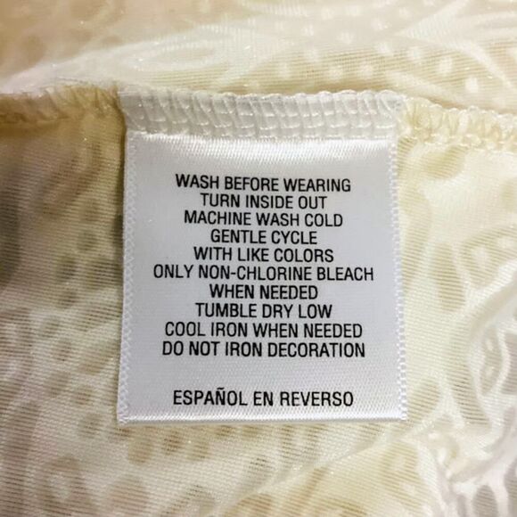 Style & Co. Women's Velvet Floral Textured Pattern Keyhole Boho Top in Ivory XL - Picture 6 of 7